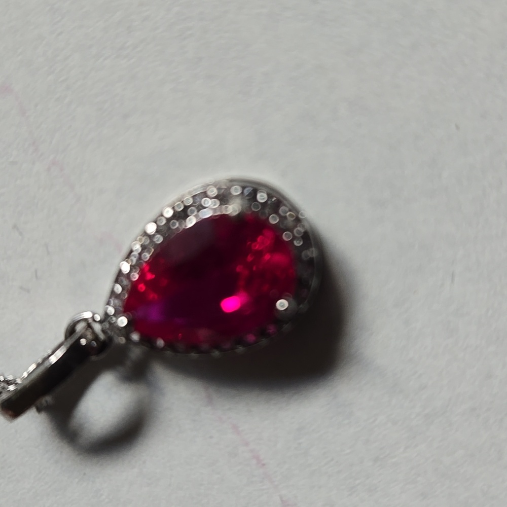 Lab created ruby necklace - Picture 7 of 7